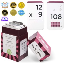 Think Tank Scholar 173 Multiplication Flash Cards | All Facts 0-12 Color Coded | Best for Kids in 3rd, 4th 5th & 6th Grade