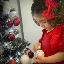 Zolyco 4.5 Inches Double Hair Bows for Women Girls Thick Ribbon Boutique Alligator Clips Hair Accessories for Older Kids Children Young Girls 2 Pcs (Red)