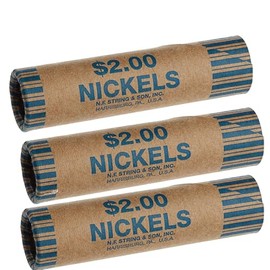 3-Pack Nickles Preformed Coin Roll Wrappers