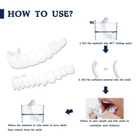 Denture dentures, false tooth repair patch, upper and lower jaw, plasticity dentures, beautiful smile