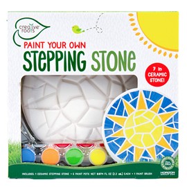Creative Roots Creative Roots Mosaic Sun Stepping Stone Kit, Includes 7-Inch Ceramic Stepping Stone & 6 Vibrant Paints, DIY Garden Stone for Kids Ages 6+, Multicolor