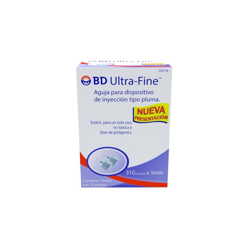 Aguja Ultra-fine 31G X 5mm Para Pluma - 1 Caja