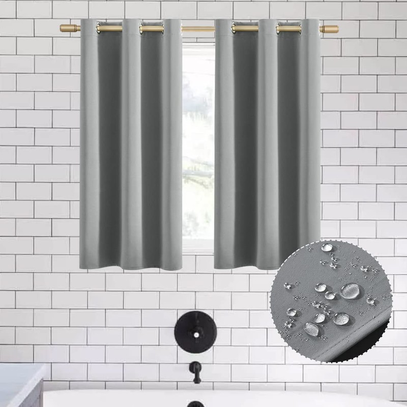 XTMYI Short Curtains for Bathroom Window,48 Inch Length Waterproof Blinds