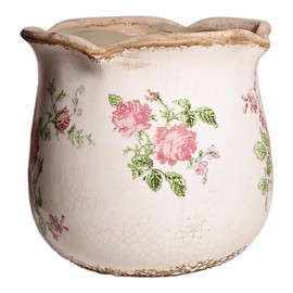 Xiaan Jiaju Ceramic Pots for Plants, Vintage Plant Pot with Drainage Hole, 6.11in. Planter for Indoor Plants, Crackle Glaze Finish Flower Pot, Perfect Tuscan Ceramic Planter for Gardening, Rose Floral