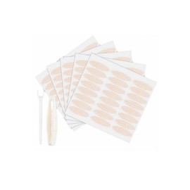 wumio Mesh Eyepiece, 120 Pairs of Left and Right (240 Times Per Side), Half Moon Thick Oval Pusher with Tweezers, Attaches with Water, Double Tape, Eyepiece, Covert, Double Eyelids, Habits