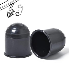 Moollyfox Towing Hitch Cap 50 mm Towing Hitch Cover Plastic Universal 2 Inch Towing Hitch Protective Cap Black Cap Towing Hitch for Trailer Caravan Car Truck RV Pack of 2