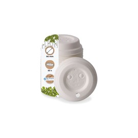 BIOZOYG Cardboard Lid with Drinking Opening I Coffee-to-Go Lid Diameter 80 mm White I For Coffee-to-Go Paper Cups I Biodegradable & Compostable I Coffee Cup Lid with Drinking Hole I Pack of 50