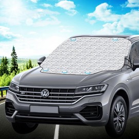 Aoreun Windscreen Cover Car Windscreen Cover with 5 Magnetic Fixations, Windscreen Cover Foldable Winter for Against Radiation, Sun, Dust, Snow, Ice, Frost
