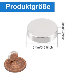 Aenienoe 300 Pack Strong Magnets 8x2mm Mini Magnet Neodymium Small for Crafts Round Magnets for Miniatures Magnet for Whiteboard Board Fridge