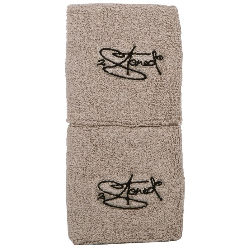 Original 2Stoned Sweatbands 8 cm Beige with Embroidery in Black
