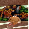 Size 17 Inch Elephant Paint Style Hand Fan 1 Pack