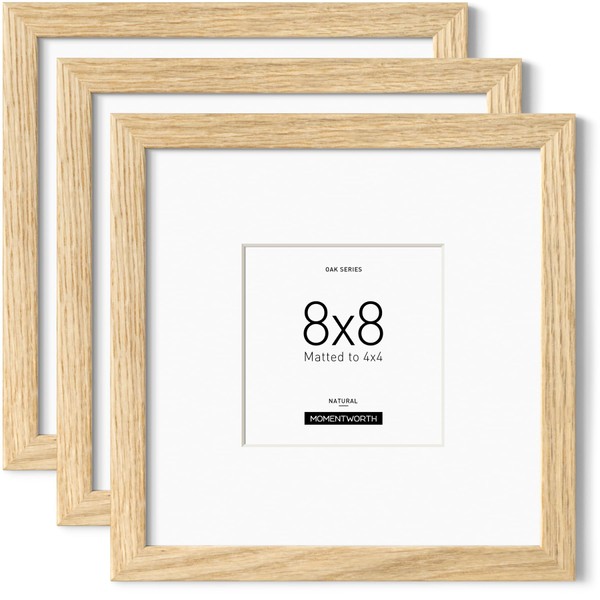 Momentworth 8x8 Picture Frames with Mat for 4x4 set of