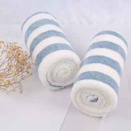 VIVOTE Microfibre Hand Towels for Bathroom, Super Soft & Fluffy Hand Towels, Super Water Absorbent & Quick Dry Towels, 100% Microfibre, 40x76cm 2 Pcs blue