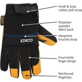 Kinco Lined Premium Hybrid Leather Work Gloves, XtremeGRIP!® (Style No. 102HK)