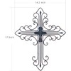 Yamfurvo Antique Wall Mount Layered Cross, Metal Scrolled Wall Art
