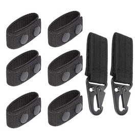 WeddHuis Pack of 8 10 Duty Belt Keeper Belt Holder Security Tactical Belt Police with 2 Pieces Belt Carabiner Nylon Belt Keeper for Camping Hiking Sports