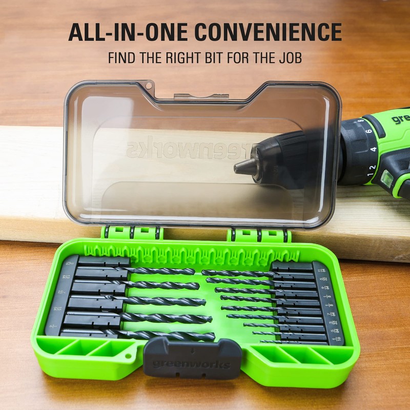 Greenworks 14 Pcs Black Oxide Drilling Bit Set,135 Degree Split