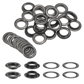 HARFINGTON 20Set Grommets Eyelets with Washers 20mm Metal Eyelets Kit for Fabric Curtain Tarps Leather Belt Bag DIY, Gunmetal