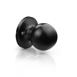 Probrico Black Round Dummy Knobs, Black Non-Turning Door Knobs for Hallway or Closet,Round Interior Door Knobs,Only One Side
