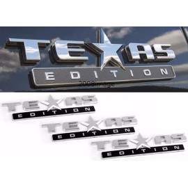 Texas edition (Three) Chrome Texas Edition NamePlate for Fender Hood Bumper Door Quarter Panel