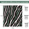 deFouliao Green Shower Curtain Modern Abstract Green Black White Striped