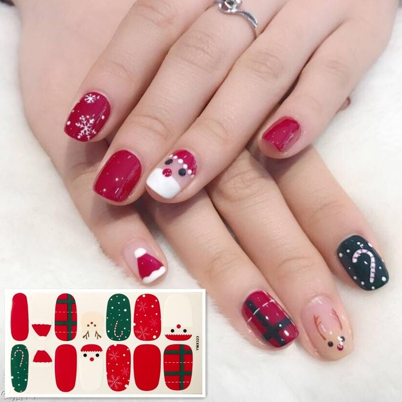 12 Sheets Halloween & Christmas Full Nail Wraps Stickers, Nail