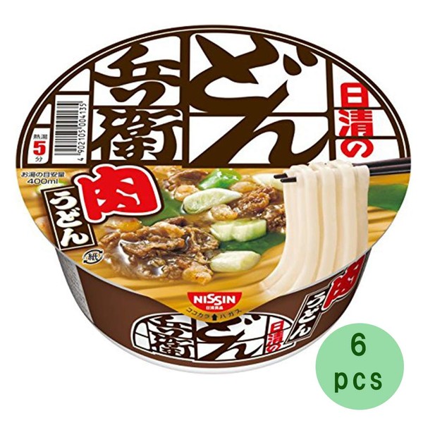 Donbei Meat Udon 3.1oz 6 tazas japonesas de fideos instantáneos Udon Nissinn Ninjapo