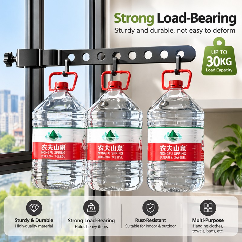 Rotatable Wall Mounted Clothes Hanger for Space-Saving Storage – Stainless