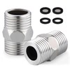 SI SEN 2 x Double Nipples 1/2 Inch, Stainless Steel