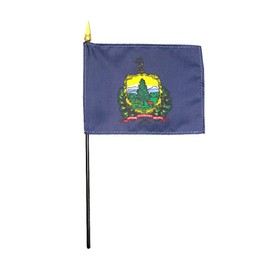 Vermont State Flag Flag Rayon On Staff 4 in. x 6 in. - Made int he USA