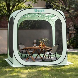 Werph 6x6 Pop-Up Screen Tent, Mosquito Net Gazebo, UV Resistant, Green