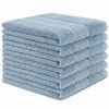 Washcloths Set, 6-Pack Cotton Wash Cloths, 13x13 Inch, Light Blue