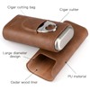 COOL KNIGHT Leather Cigar Case - Cedar Wood Lining Travel