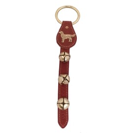 Home and Holiday Shops Belsnickel Golden Retriever Charm Leather Sleigh Bell Door Hanger Made in USA
