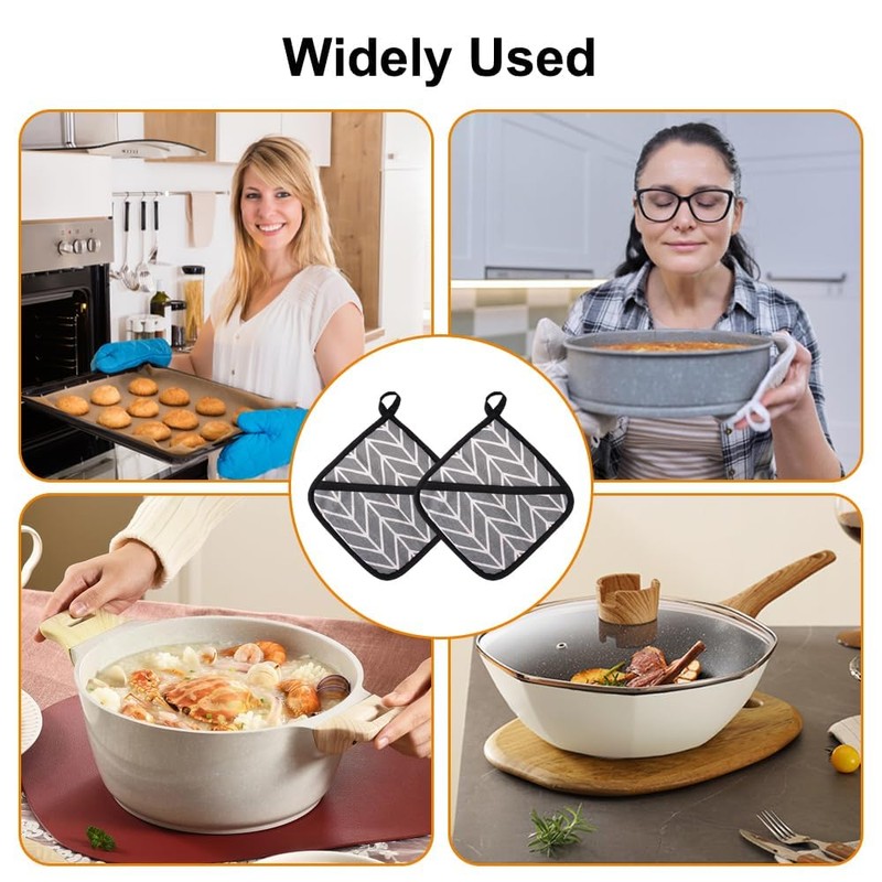 6 Pieces Kitchen Pot Holders, 18 x 18 cm Oven
