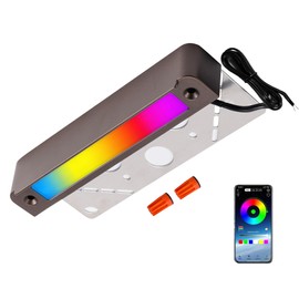 Varmtalys Smart Hardscape Lighting Low Voltage, RGBCW 5W LED Outdoor Step Lights, 12V Landscape App Controlled IP65 Waterproof Wired 7 Inch ORB Aluminum for Patio Deck Retaining Wall