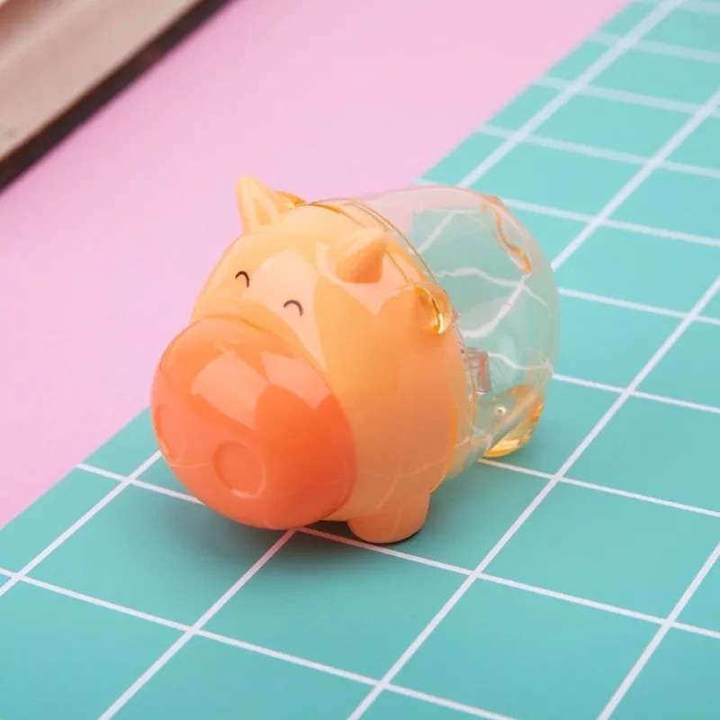 Papelería Laxia Kit 4 Pz De Sacapuntas Cerdito Puerquito Kawaii