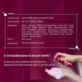 Foam Toothpaste, Natural Fluoride Free, Foam whitening Toothpaste, Superfine Mousse Foam, deep Cleaning Gums, Fresh Breath