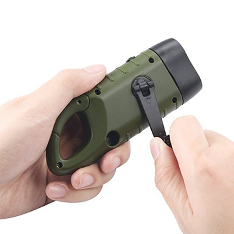 LED Portable Flashlight Multifunction Solar Charging Manual Power Generation Torch