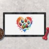 'Paw Print Love Heart' Pet Feeding Mat (PM00025842)