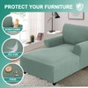 Gray Green Fitted Chaise Lounge Couch Cover - Double Arm,