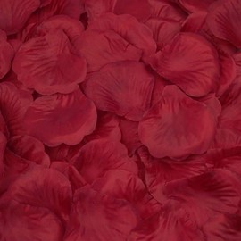 KnR Harmony Silk Rose Petals Dark Red 1200 pcs Artificial Rose Flower Petals for Romantic Night Valentine ' s Day Decoration Wedding Party Event