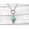 Women's choker necklace in stainless steel with rings and blue