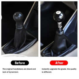 JNNJ Ball Head Gear Knob, Car Gear Knob with 3 Adapters, Universal, Black 8-Ball Billiard Acrylic Gear Knob for Most Manual Car Manual Transmission