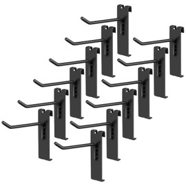 PartyKindom 4 Inch Gridwall Hooks: 12pcs Display Hooks for Grid Wall Panel, Metal Grid Hooks for Retail Rack Hanging Storage