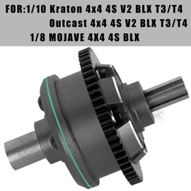 #45 Steel 57T Spur Gear Slipper Clutch with 20T/21T Pinions Gear Sets Upgrades Part for 1/10 Kraton/Outcast 4x4 4S V2 BLX T3/T4,1/8 Mojave 4X4 4S BLX,Diff Gear Slipper,Black