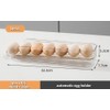 LECINAL Egg Holder for Fridge,Stackable 1-4 Tiers Container,Auto Rolling Fridge