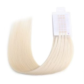 V Light Hair Extensions 100% Real Human Hair 10pcs 30g/pack No-Trace Hair Extensions, Platinum Blonde (18 inch #60)