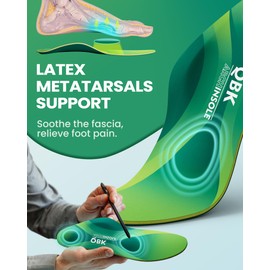 Arch Support Insoles, QBK Orthotic Footbeds for Metatarsalgia, Easing Achilles Tendonitis, Overpronation Support, and High Arch Comfort for All-Day Standing and Walking L