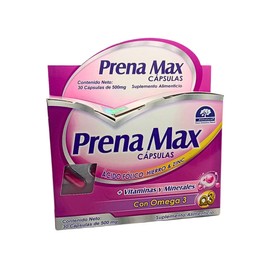Natutech Prena Max 30 cápsulas Suplemento Cuidado Prenatal para Mujeres en Edad Reproductiva Embarazadas y durante la Lactancia